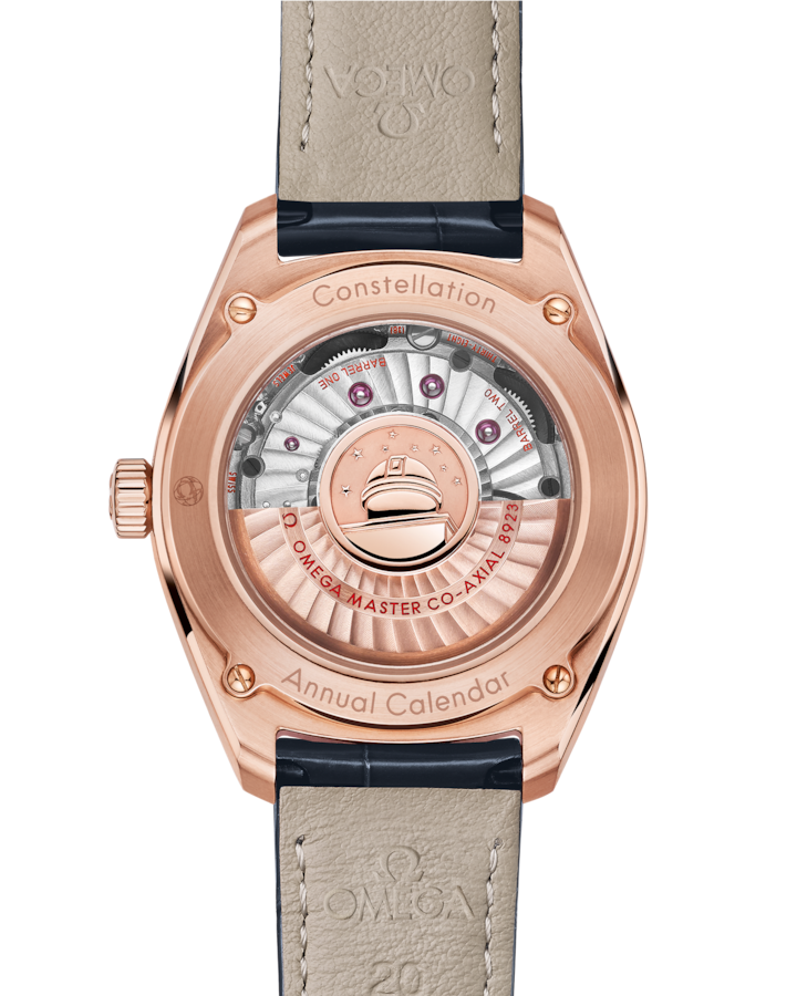Constellation Globemaster 41 mm, Sedna™ gold on leather strap - immagine 2