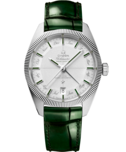 Constellation Globemaster 41 mm, platinum on leather strap