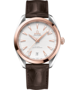Seamaster Aqua Terra 150M 41 mm, steel ‑ Sedna™ gold on leather strap