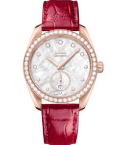 Seamaster Aqua Terra 150M 38 mm, Sedna™ gold on leather strap