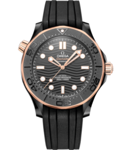Seamaster Diver 300M 43.5 mm, black ceramic on rubber strap