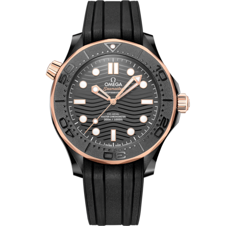 Seamaster Diver 300M 43.5 mm, black ceramic on rubber strap