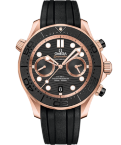 Seamaster Diver 300M 44 mm, Sedna™ gold on rubber strap