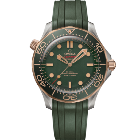 Seamaster Diver 300M 42 mm, titanium ‑ Bronze gold on rubber strap