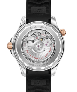 Alternative view of Seamaster Diver 300M 42 mm, steel ‑ Sedna™ gold on rubber strap