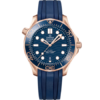 Seamaster Diver 300M 42 mm, Sedna™ gold on rubber strap