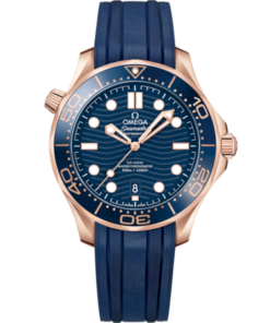 Seamaster Diver 300M 42 mm, Sedna™ gold on rubber strap