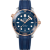 Seamaster Diver 300M 42 mm, steel ‑ Sedna™ gold on rubber strap
