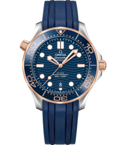 Seamaster Diver 300M 42 mm, steel ‑ Sedna™ gold on rubber strap