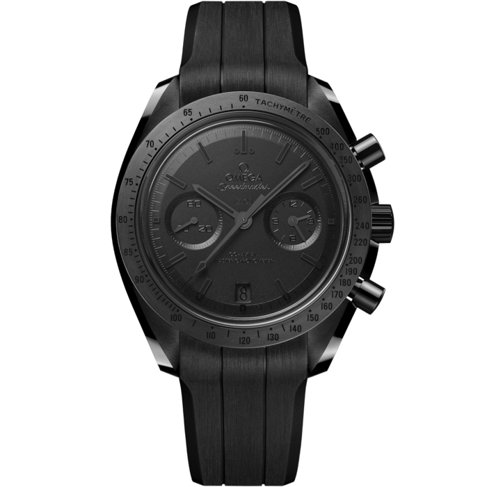 Speedmaster Dark Side of the Moon 44.25 mm, black ceramic on rubber strap