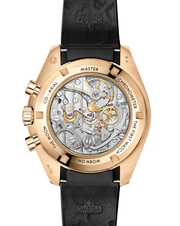 Speedmaster Moonwatch Professional 42 mm, Moonshine™ gold on rubber strap - Image 2