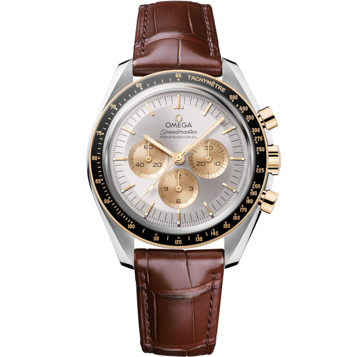 Speedmaster Moonwatch Professional 42 mm, steel ‑ Moonshine™ gold on alligator