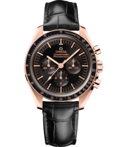 Speedmaster Moonwatch Professional 42 mm, Sedna™ gold on leather strap