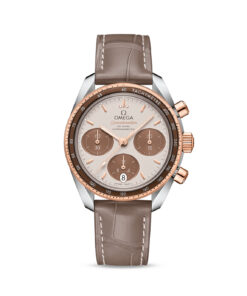 Speedmaster 38 38 mm, steel ‑ Sedna™ gold on leather strap