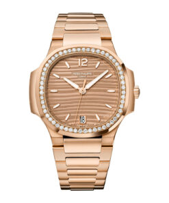 Nautilus Ladies Automatic Watch, 18k Rose Gold and Diamonds, 35,2mm