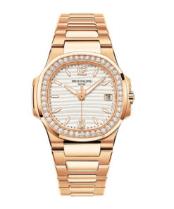 Nautilus Quartz Diamond Ladies Watch, 18k Rose Gold, 32mm