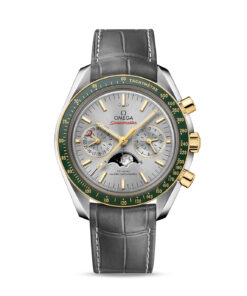 Speedmaster Moonphase 44.25 mm, steel ‑ yellow gold on leather strap