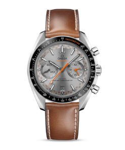 Speedmaster Racing 44.25 mm, steel on leather strap