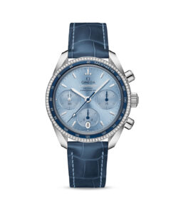 Speedmaster 38 38 mm, steel on leather strap