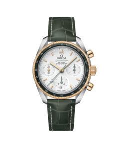 Speedmaster 38 38 mm, yellow gold on leather strap