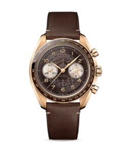 Speedmaster Chronoscope 43 mm, Bronze gold on leather strap
