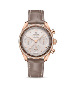 Speedmaster 38 38 mm, Sedna™ gold on leather strap