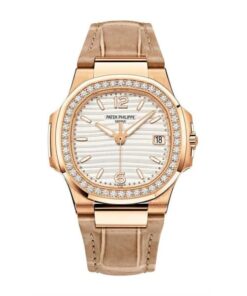 Nautilus Quartz Diamond Ladies Watch, 18k Rose Gold, 32mm
