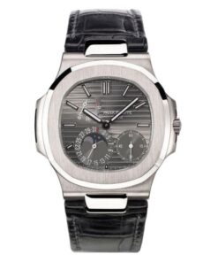 Nautilus Date, Moon Phases Watch, 18k White Gold, 40mm