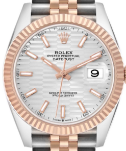 Vista alternativa de Rolex Datejust 41 Steel Rose Gold Fluted Motif Dial