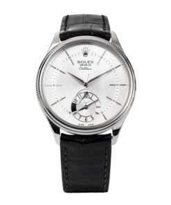 Rolex Cellini 50529, Dual Time, 18K White Gold, Silver Dial