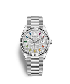 Rolex Day-Date 40 “Rainbow Diamond Pavé Dial” in White Gold