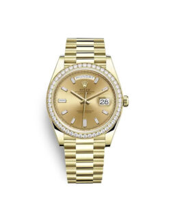 Rolex Day-Date 40 Oyster, 40 mm, yellow gold and diamonds